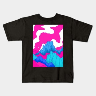 Mounts of pink and blue Kids T-Shirt